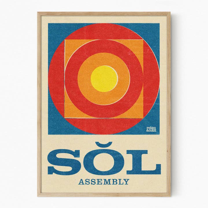 Sol Assembly - Imprimé graphique soleil pour la vente par Reign&Hail
