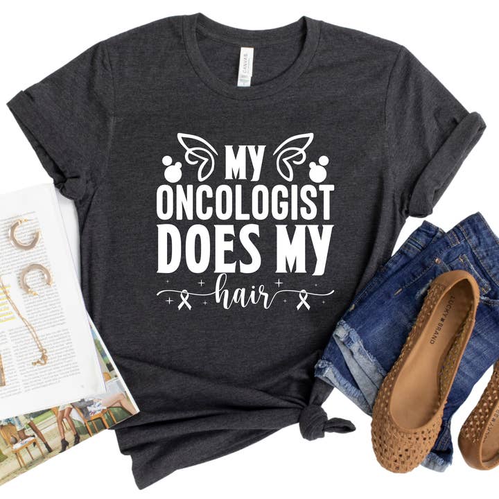 My Oncologist Does My Hair T-Shirt - Breast Cancer Awareness Shirt - Funny Cancer Support Tee - Chemo Hair Shirt for Women - Gift Idea for wholesale by Epic Life - Designed