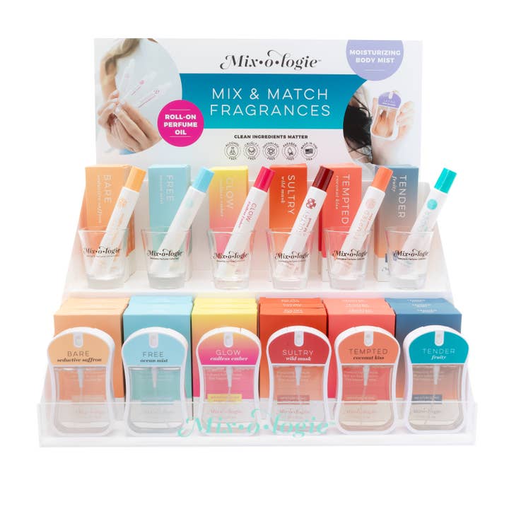 Rollerball & Body Mist Combo Pre-pack for wholesale by Mixologie