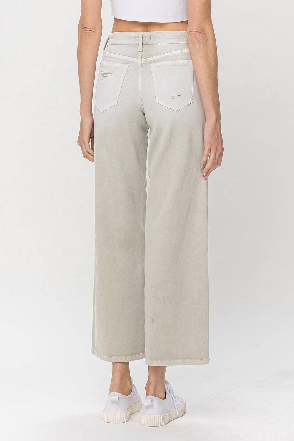 SAGE GREEN LOW RISE BAGGY WIDE JEANS V3391SG for wholesale on Faire4