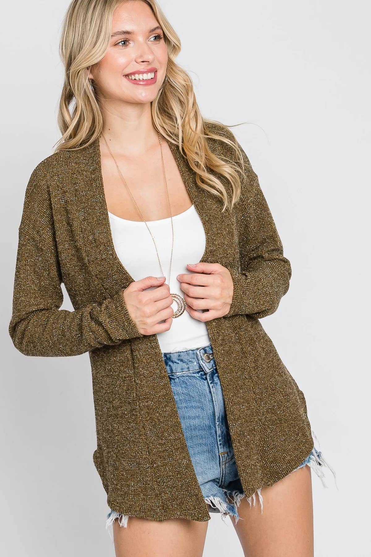 OLIVE BOHO OPEN NECK LONG SLEEVES CARDIGAN SOIN2058C for wholesale on Faire