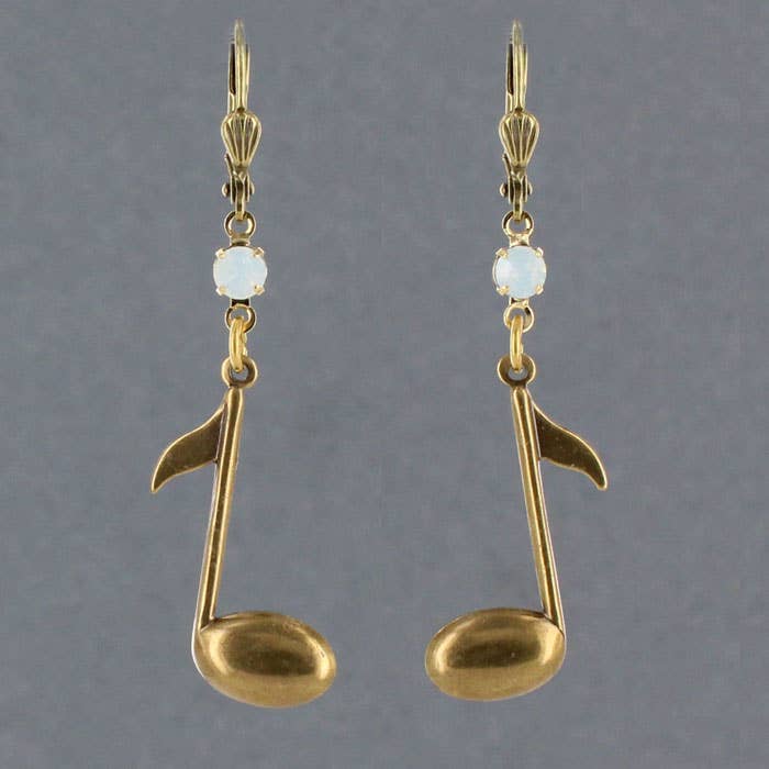 Sadie Green's Jewelry - Vente Boucles d'oreilles pendantes - Boucle d'oreille Eighth Note 1013-STM1