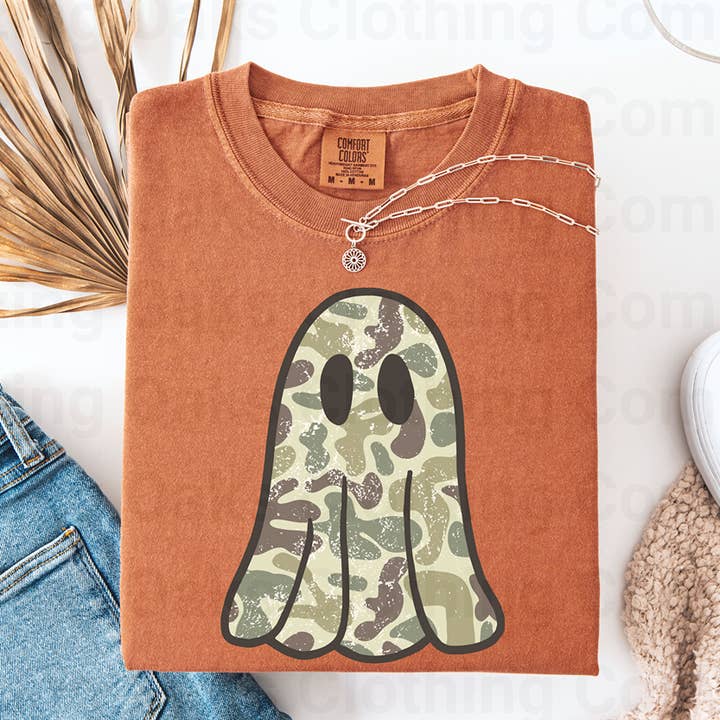 Camo Ghost Short Sleeve Shirt for wholesale by Blazing Oaks Clothing Company