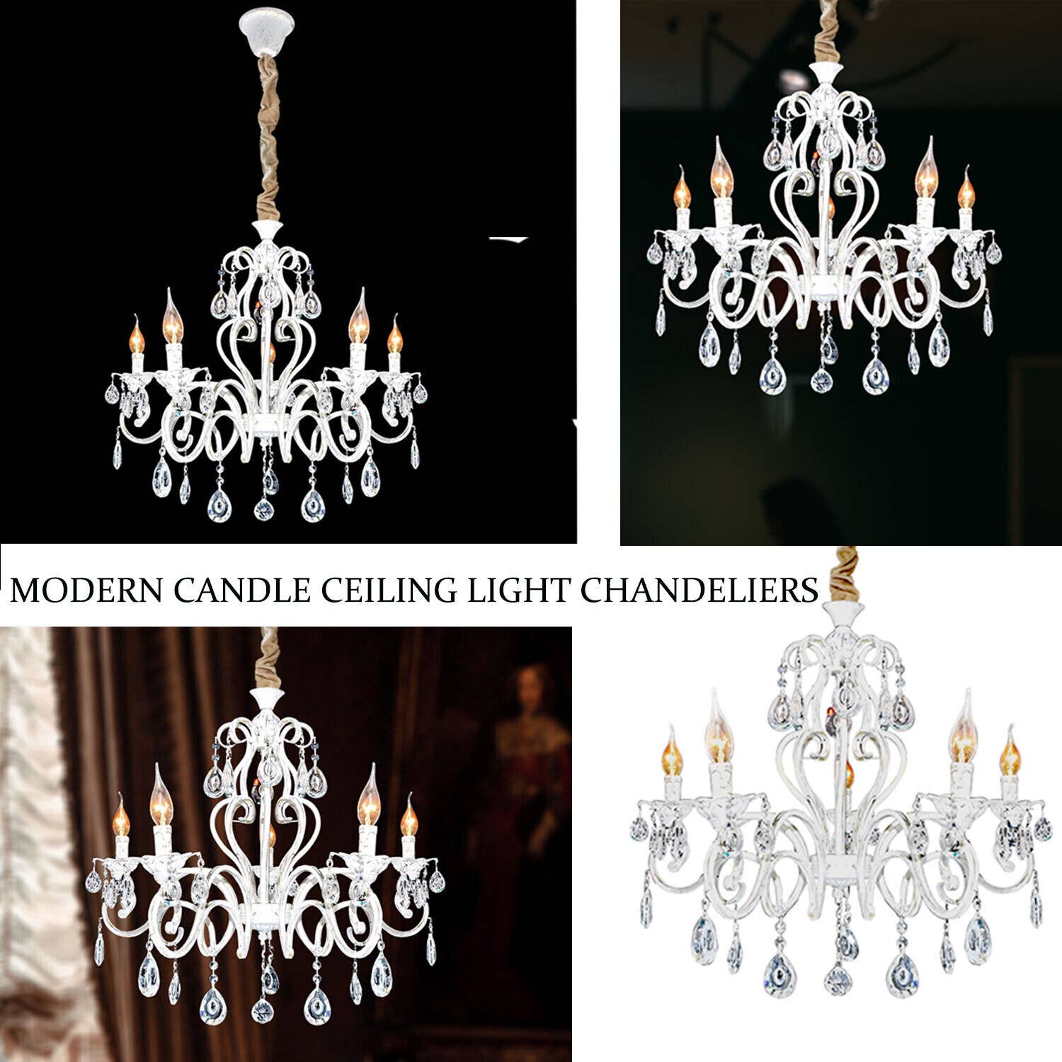 Ledsone – wholesale Chandelier/hanging light – Modern Ceiling Chandelier Pendant Light Acrylic Crystal Whit5