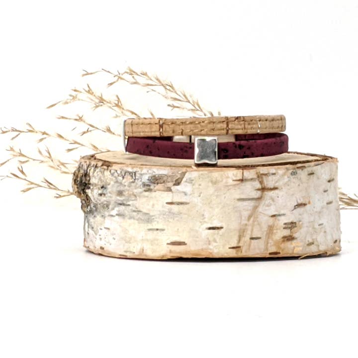 Hammered Square - Classic Cork Bracelet for wholesale by Elisabetta Studio
