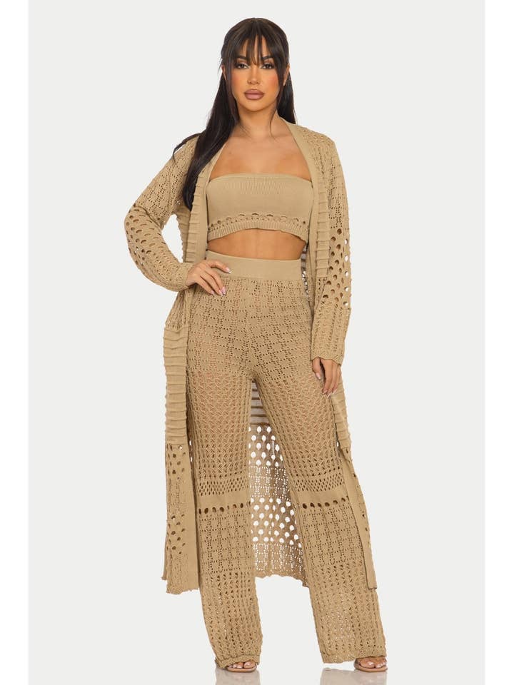3PCS PANTS SET CARDIGAN for wholesale by FashionShowcase