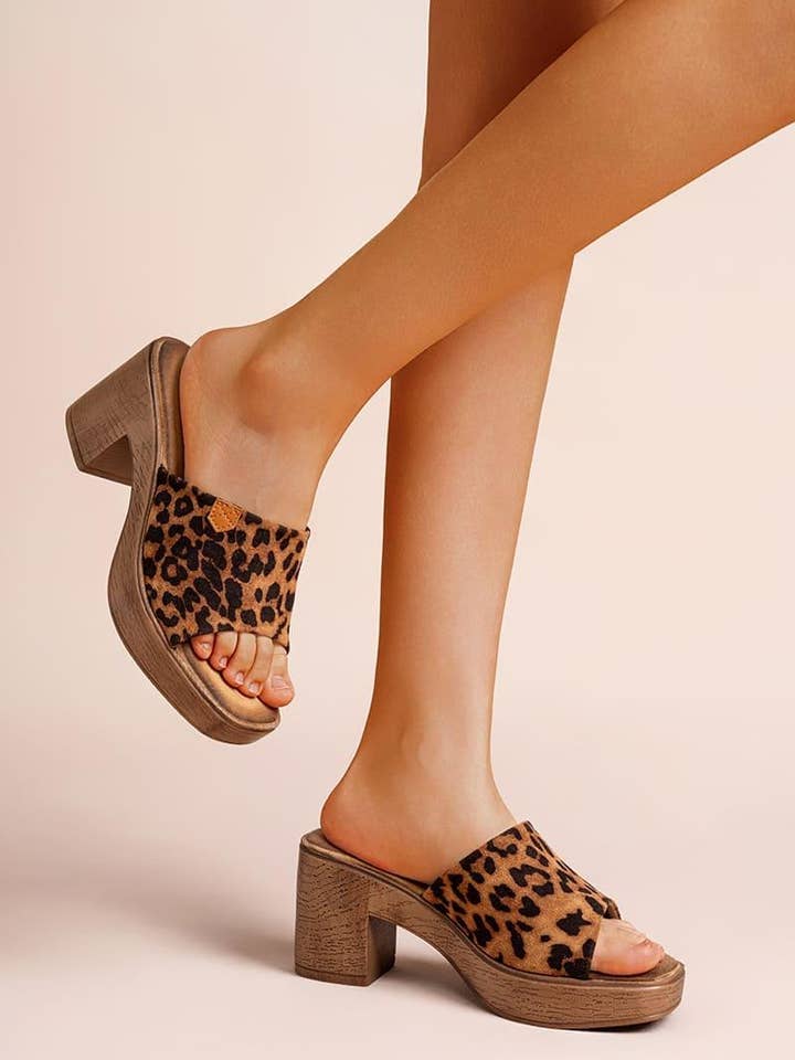 ADELA – Mules de tacón de leopardo para venta al por mayor de CFK International