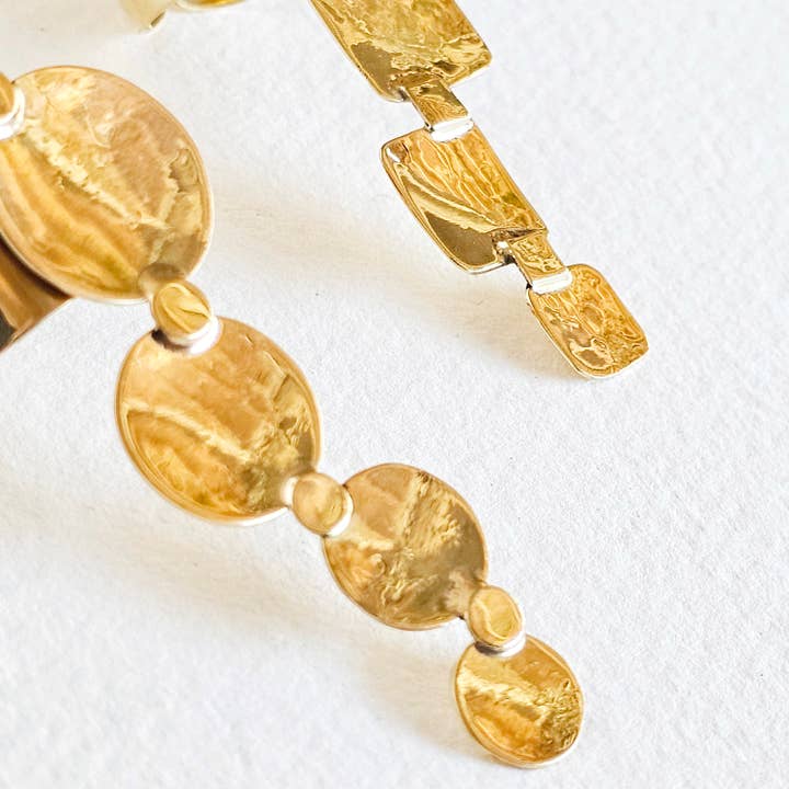 Bisjoux - Vente Anneau/bague à empiler - Bague en laiton martelée nombreux cercles cercle fait main8