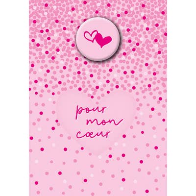 Carta doble «pour mon coeur» con insignia magnética para venta al por mayor de Art Grafik