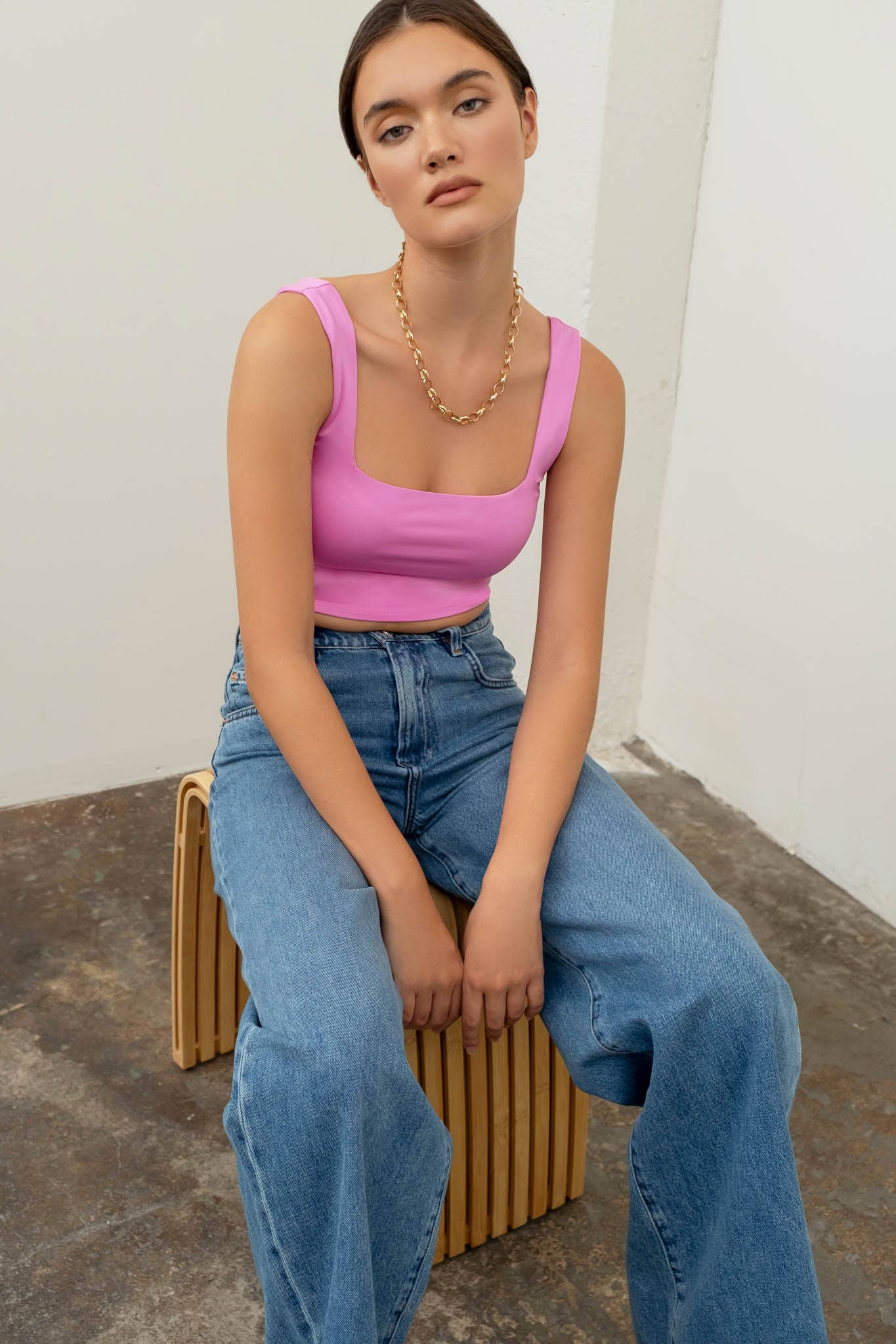 The Workshop Studio - Wholesale Gebreide top - Dames - OMKEERBARE TANKTOP MET KORTE VIERKANTE HALS50