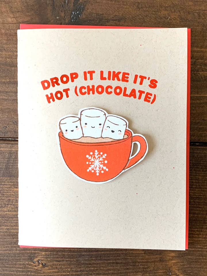 Hot Chocolate Christmas Card - A2 Handmade Cocoa Xmas Card for wholesale by Papermain