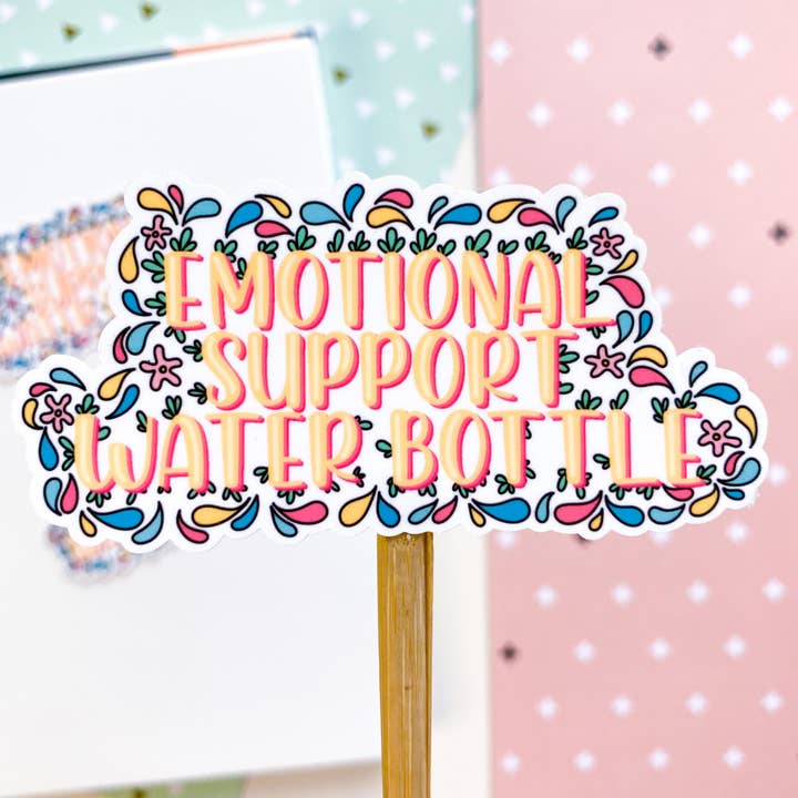 Autocollant imperméable à l'eau pour bouteille d'eau de soutien émotionnel pour la vente par Simply Bella Handmade