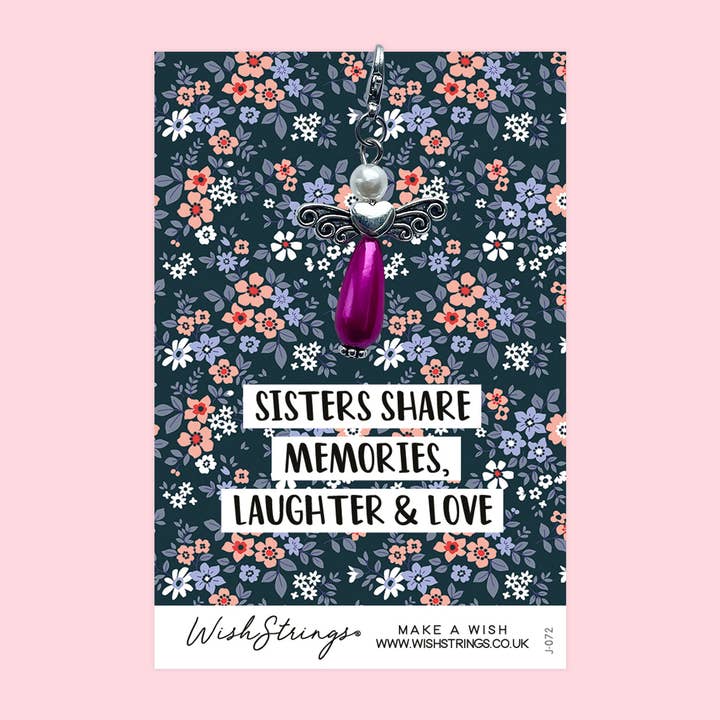 SISTERS SHARE - Wish Angels, Clip on Keepsake | J072 for wholesale by WishStrings