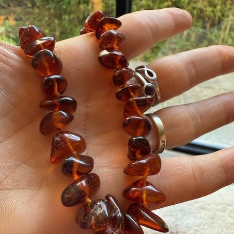 Cognac Long Amber Necklace for wholesale by Amber House
