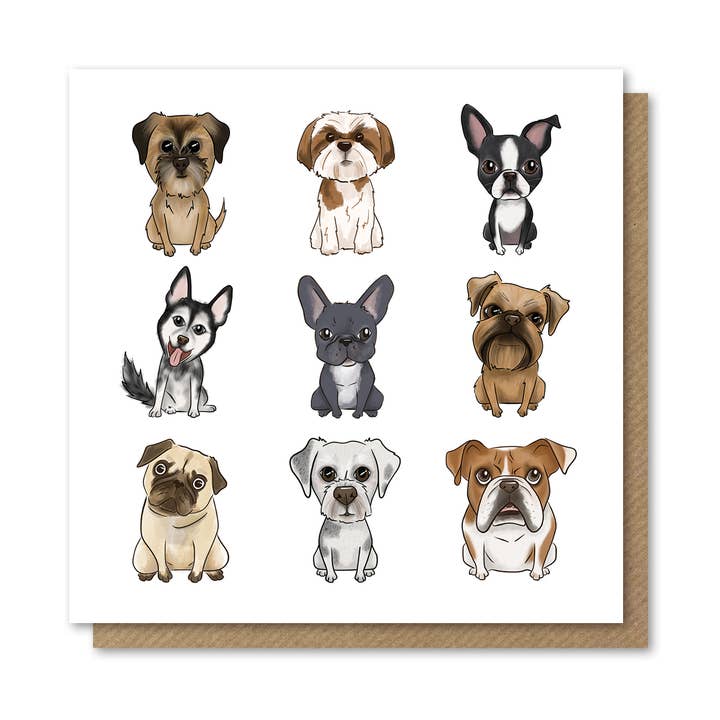 Nine Dogs-kaart voor wholesale door Blumoose Studio