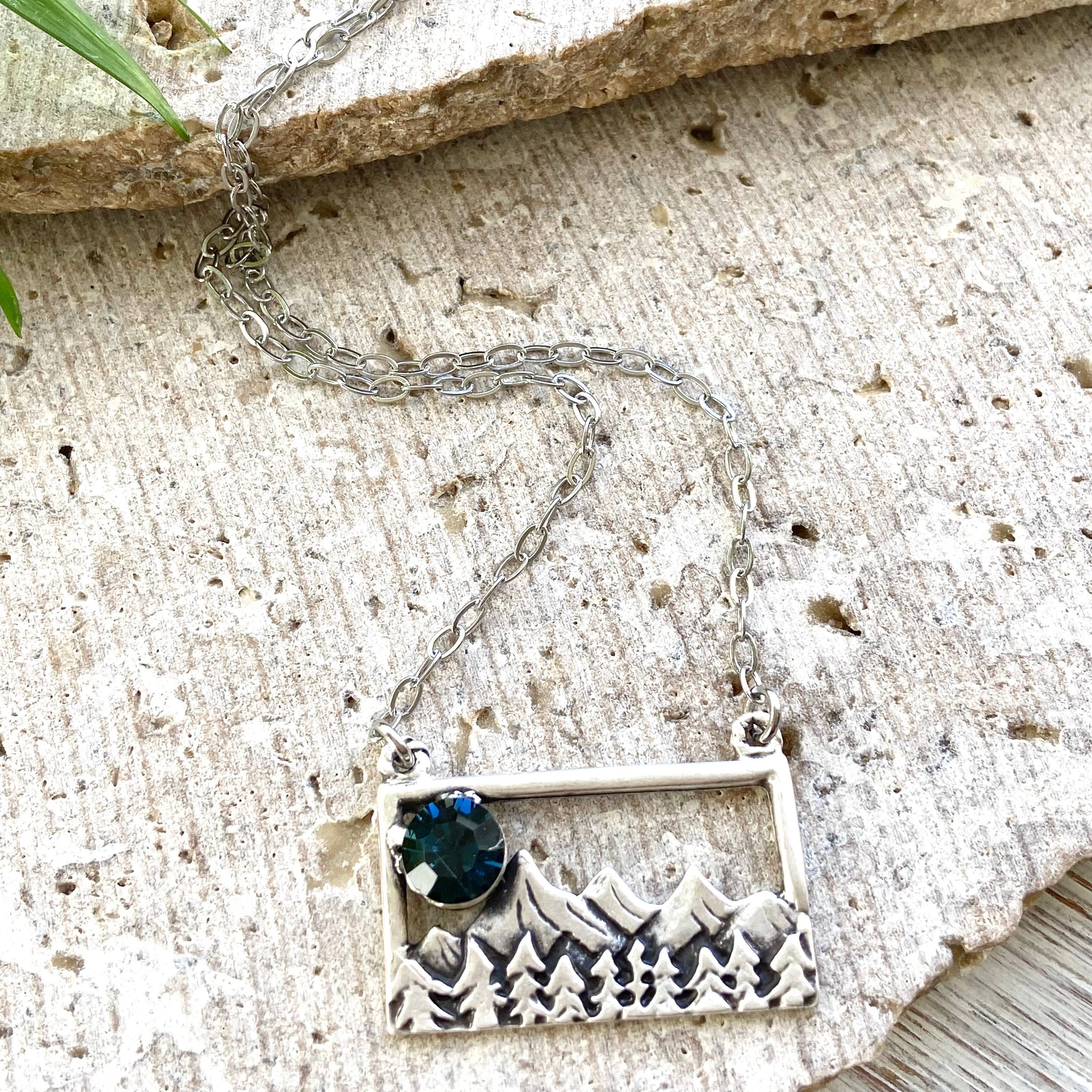 Wanderlust by VB&Co. - Wholesale Pendant/Charm Necklace - Mountain necklace Yellowstone Montana souvenir jewelry1