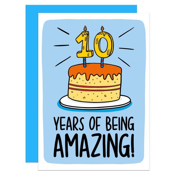Milestone Amazing Years Cake A6 Card for wholesale by TeePee Creations