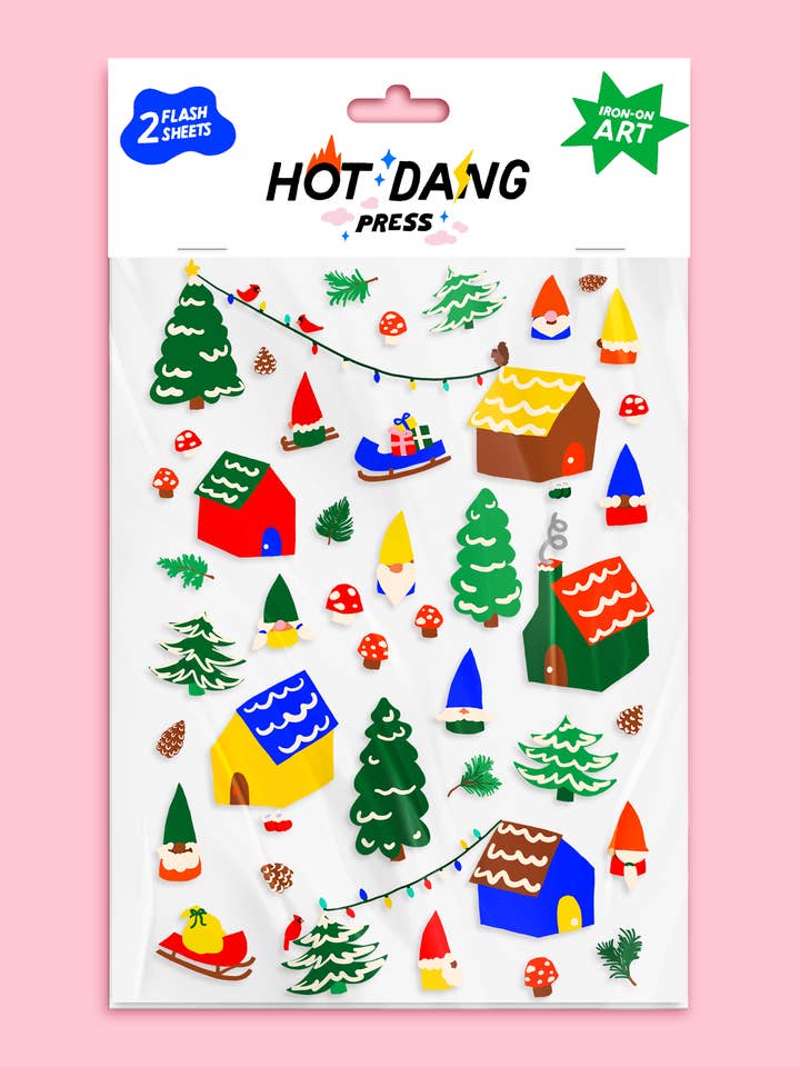 Gnome for the Holidays Sheet Set for wholesale by Hot Dang Press