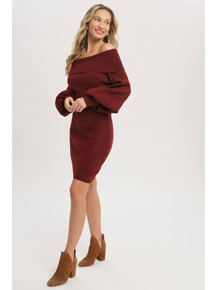Bluivy - Wholesale Dress - Women's - OFF SHOULDER SWEATER DRESS13