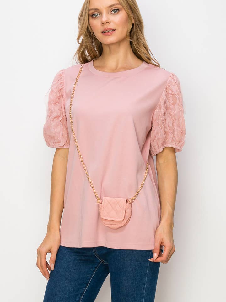 Top de Punto Reveka Pointe con Bolso Bandolera Desmontable para venta al por mayor de Joh Apparel