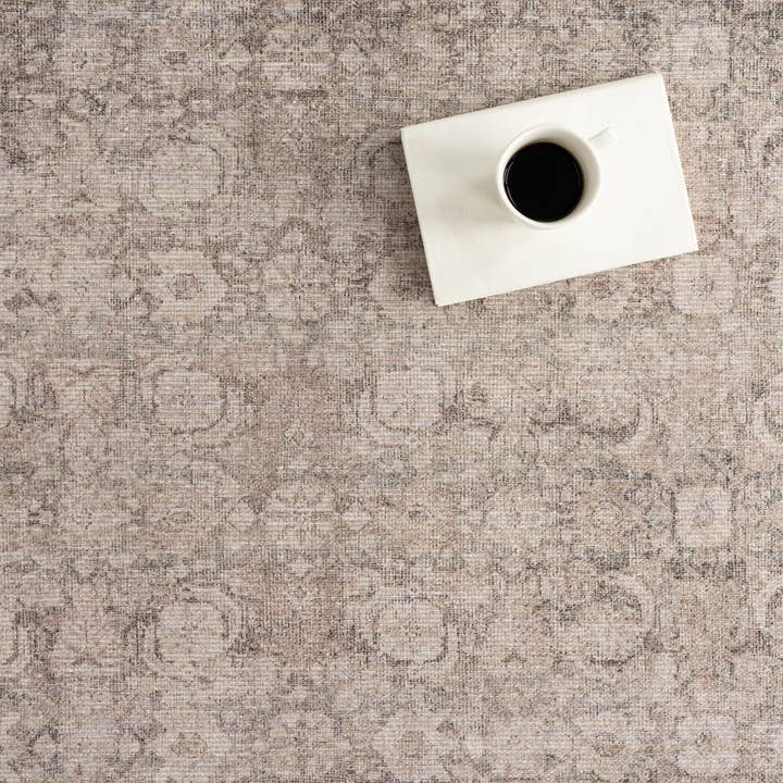 Dark Beige Hillstone Collection Delphi Traditional Vintage Medallion Area Rug for wholesale on Faire5