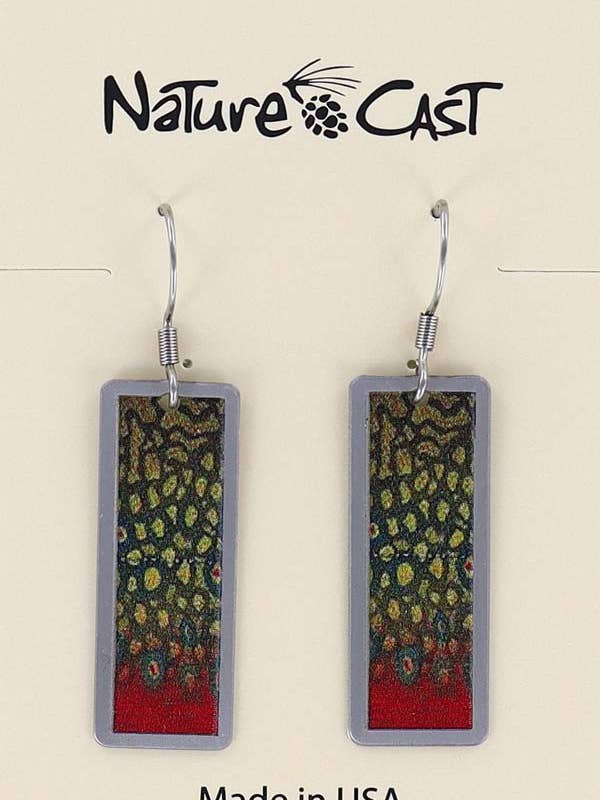 22018 Earring Dangle Brook Trout Pattern for wholesale by Nature Cast