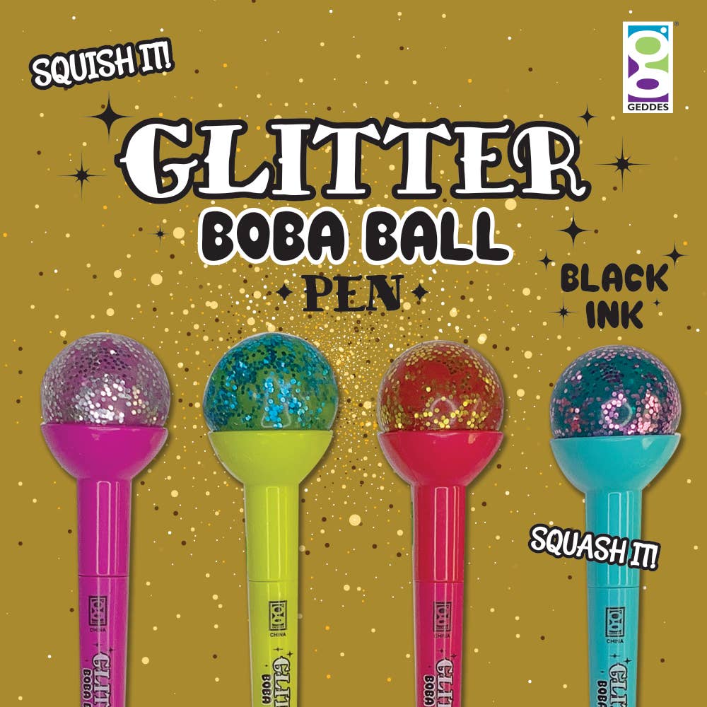 Geddes - Wholesale Pen - Glitter Boba Pen 12/display5