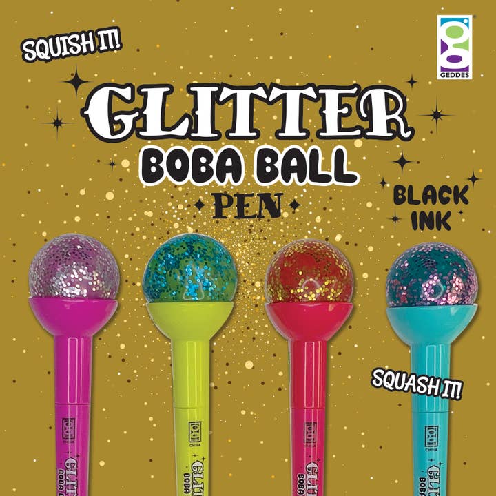 Geddes - Wholesale Pen - Glitter Boba Pen 12/display5
