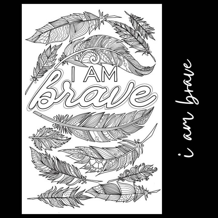 I Am Brave – Giant Coloring Page (24x36") for wholesale by Tons of Hues