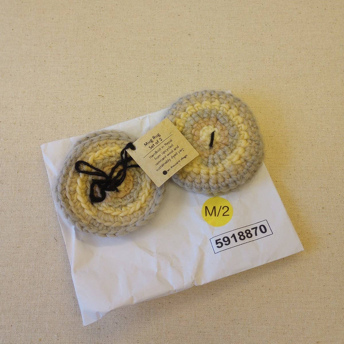 Ten Thousand Villages - Wholesale Coasters - Watercolor Crocheted Mug Rugs - Set of 23