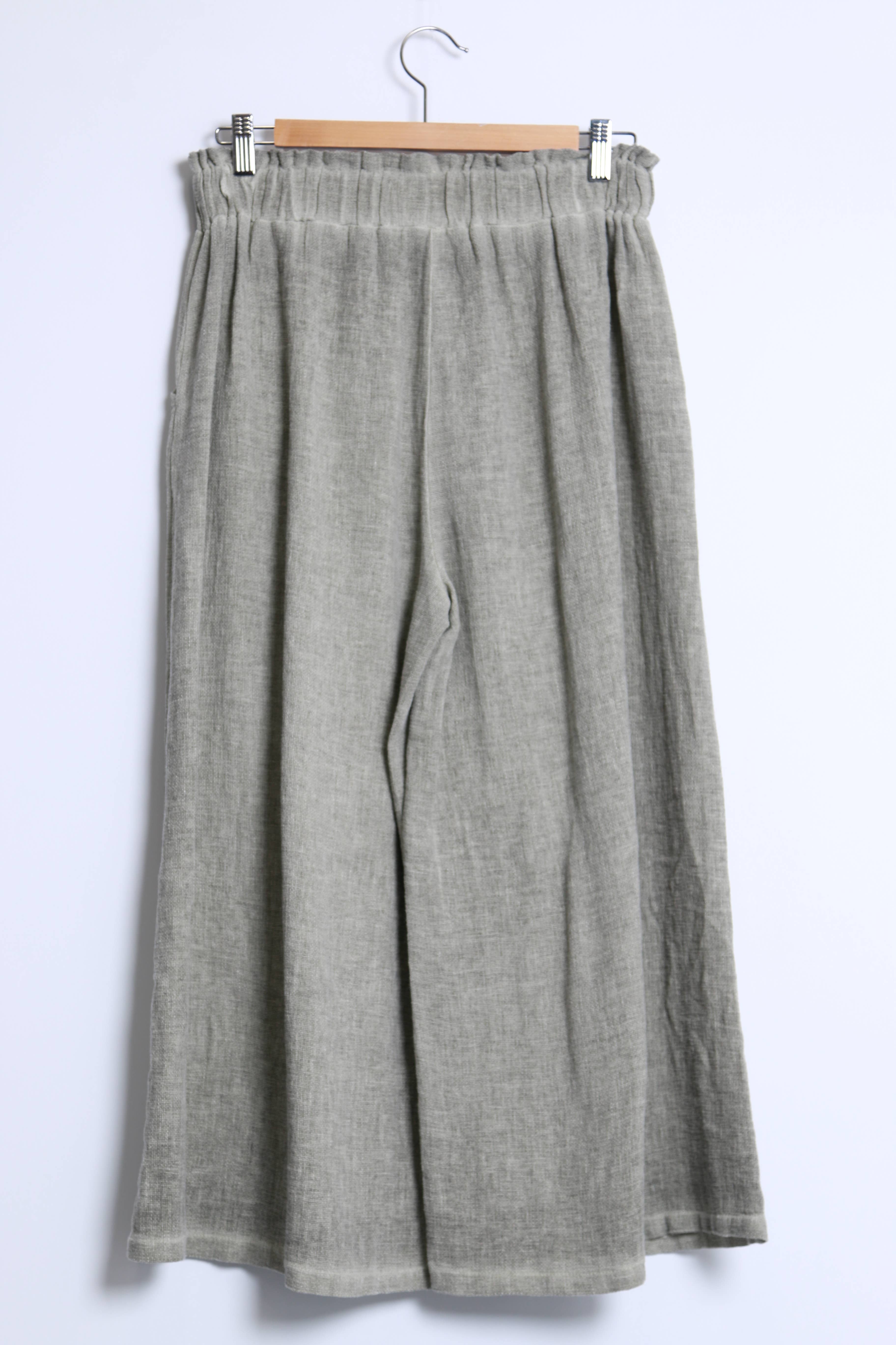 Shyloh - Wholesale Pants - Women's - Mid-length wide pants in cotton linen 206513