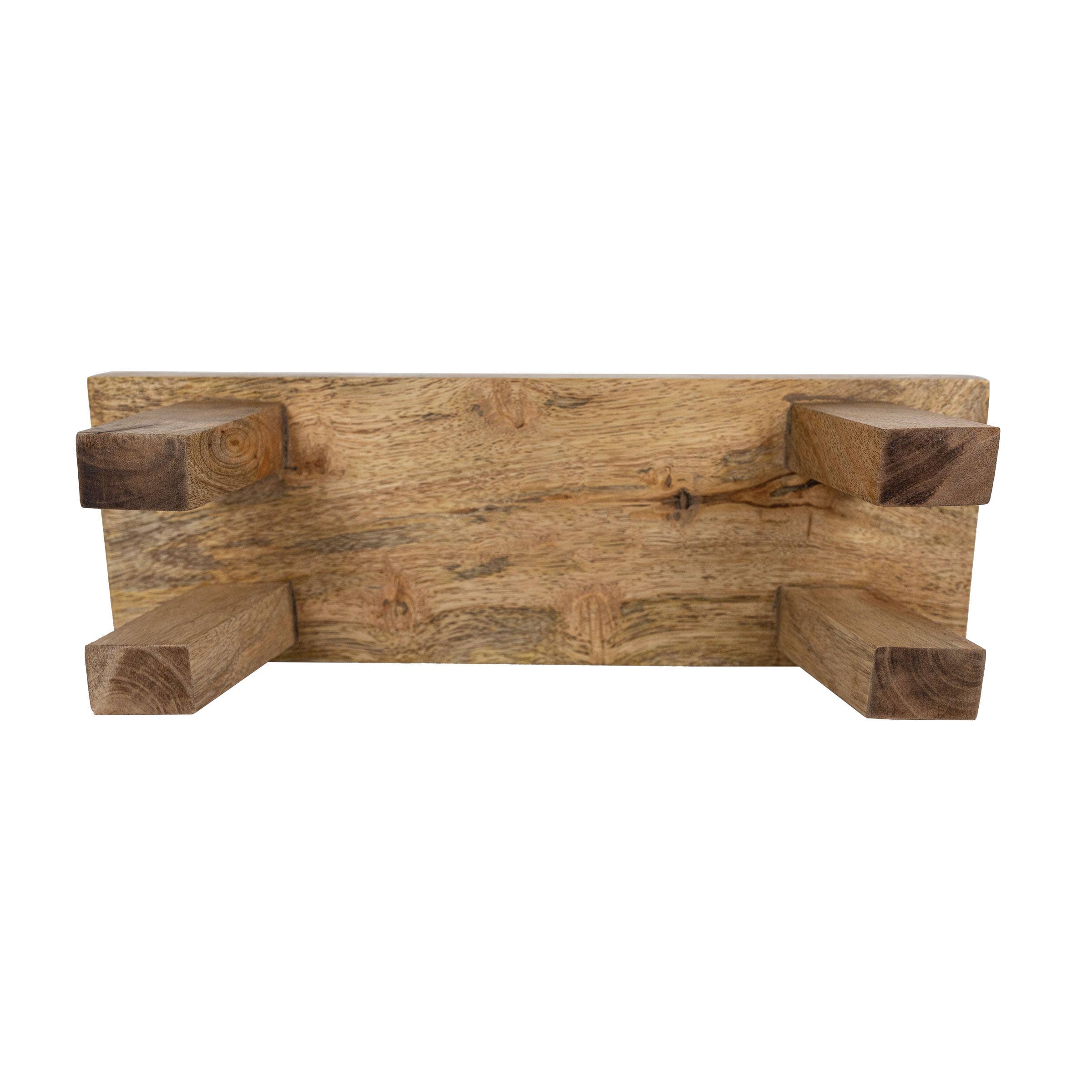 Foreside Home & Garden - Wholesale Decorative Tray - Hazel Footed Stool Mango Wood Farmhouse Riser5