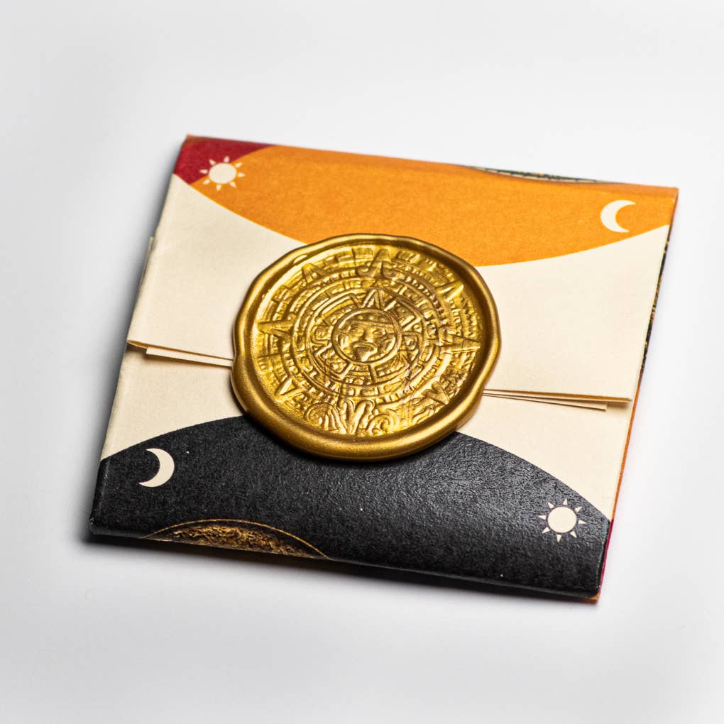 Aztec Sun Stone Calendar - Copper Worry Coin