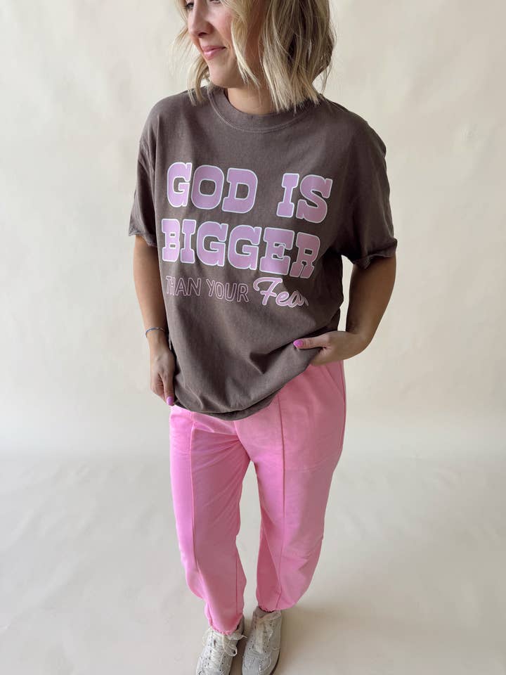 God is Bigger Than Your Fear Tee for wholesale by Jules Co