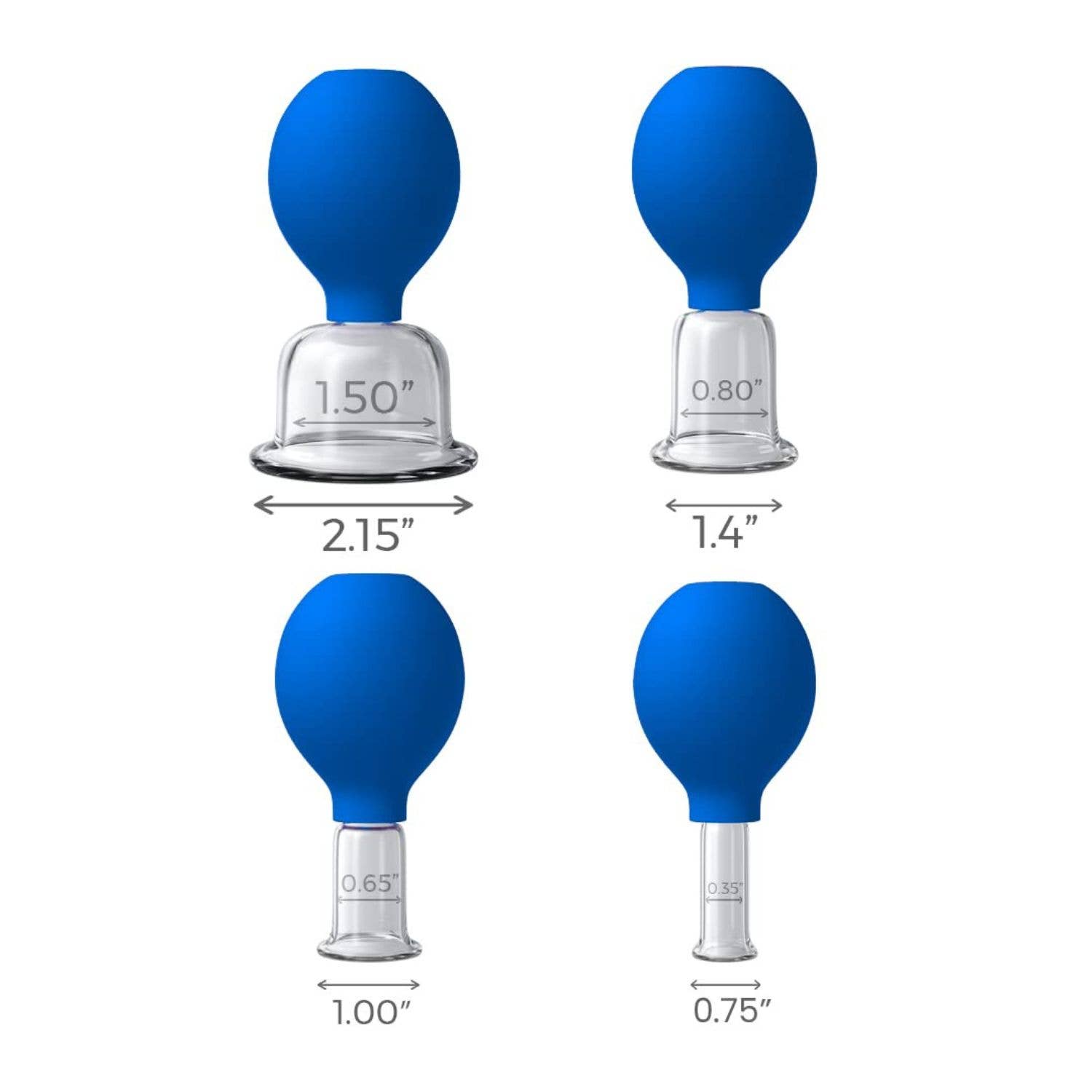 Lure Essentials - Wholesale Body Cupping Set - Glass Face and Body Cupping Set Blue, 4 Cups7