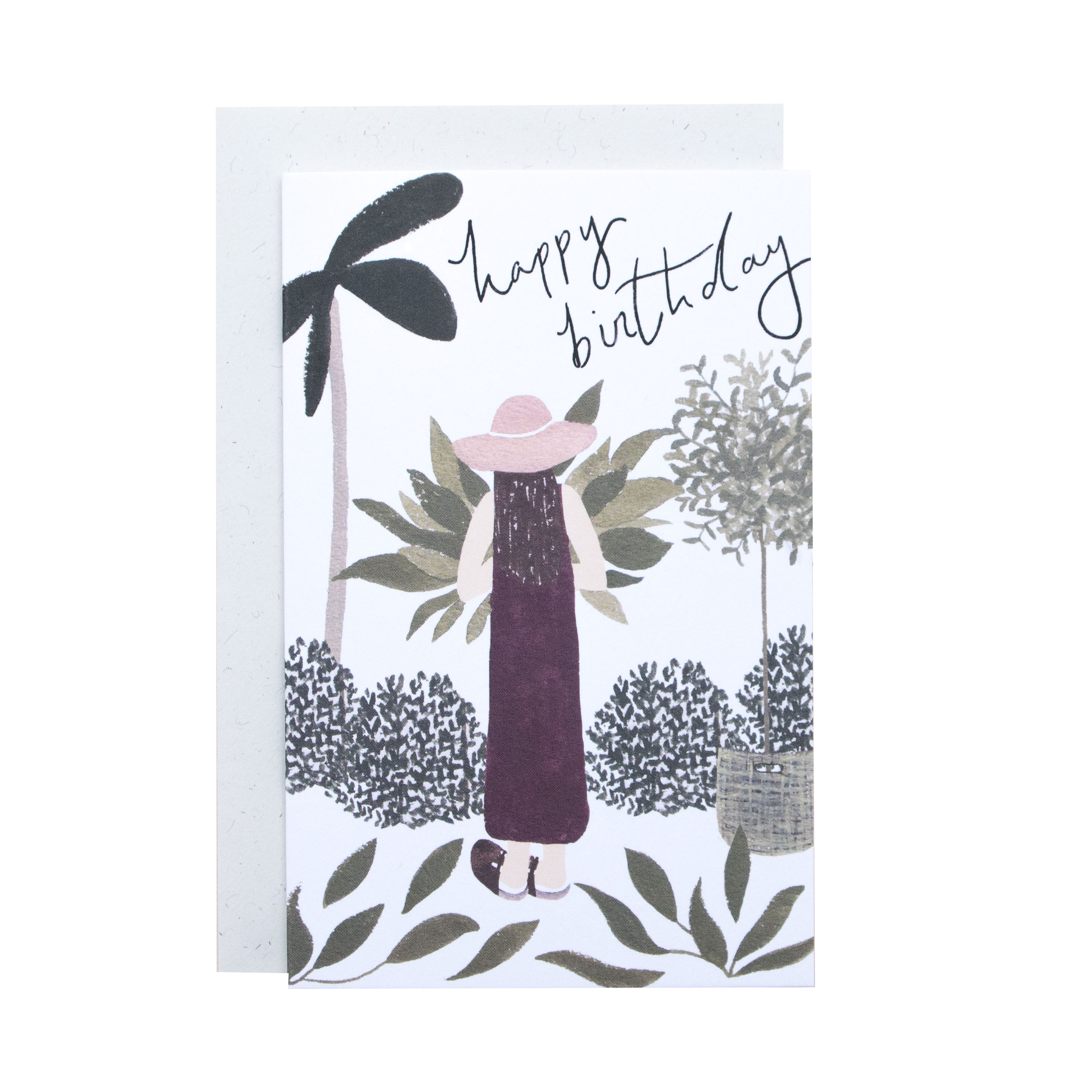 The Hidden Pearl Studio – wholesale Birthday card – Boho Garden Girl Greeting Card1