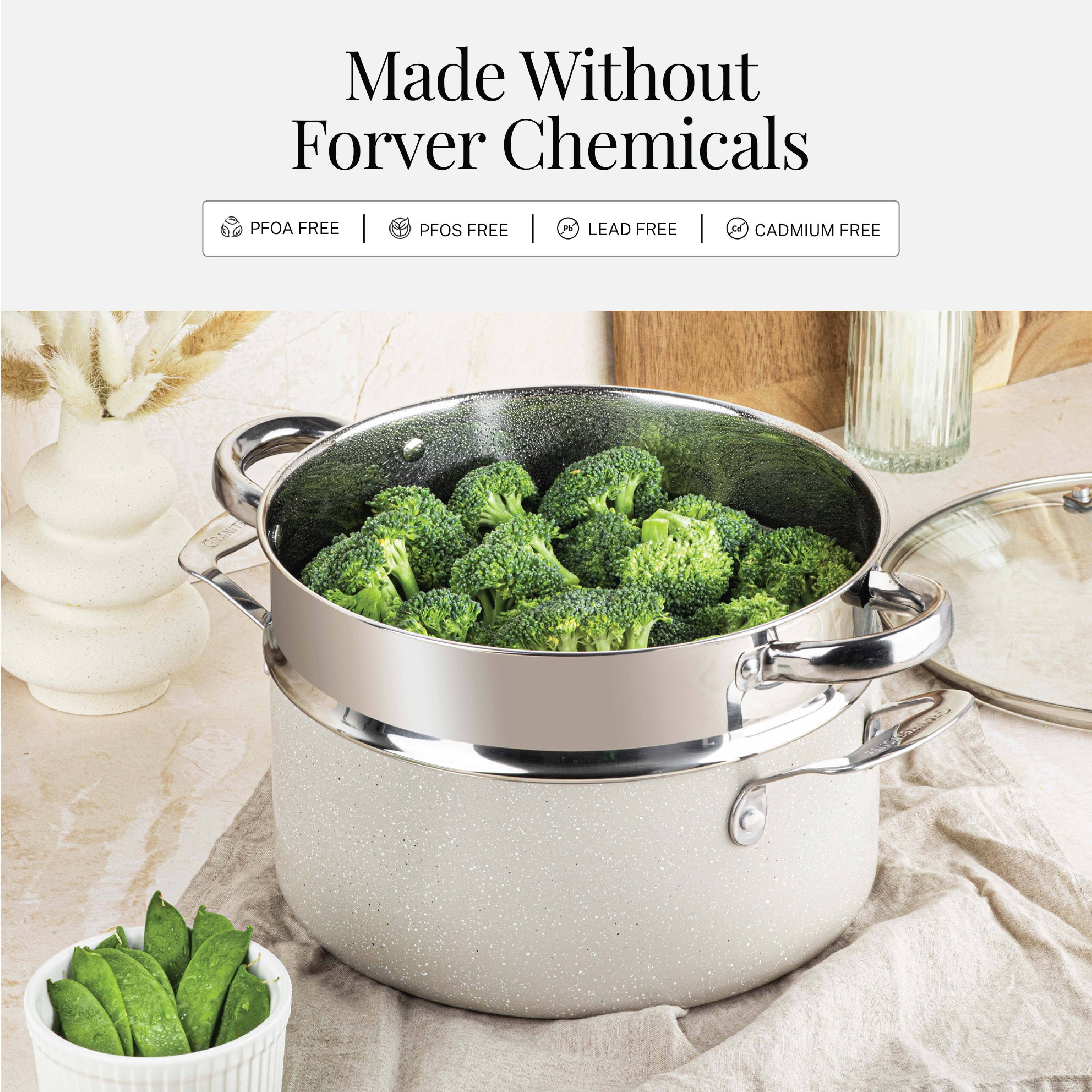 Gotham Steel/Granitestone – wholesale Cookware set – GraniteStone Ceraluxe 20 Piece Cookware set (Beige) Speckle6