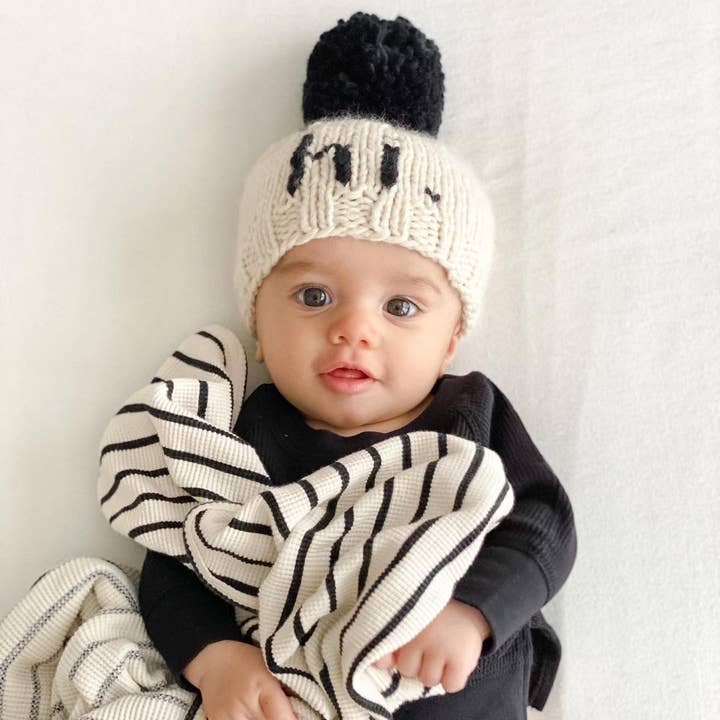 Huggalugs - Wholesale Beanie - Kids - hi. Black Hand Knit Beanie Hat Baby & Kids