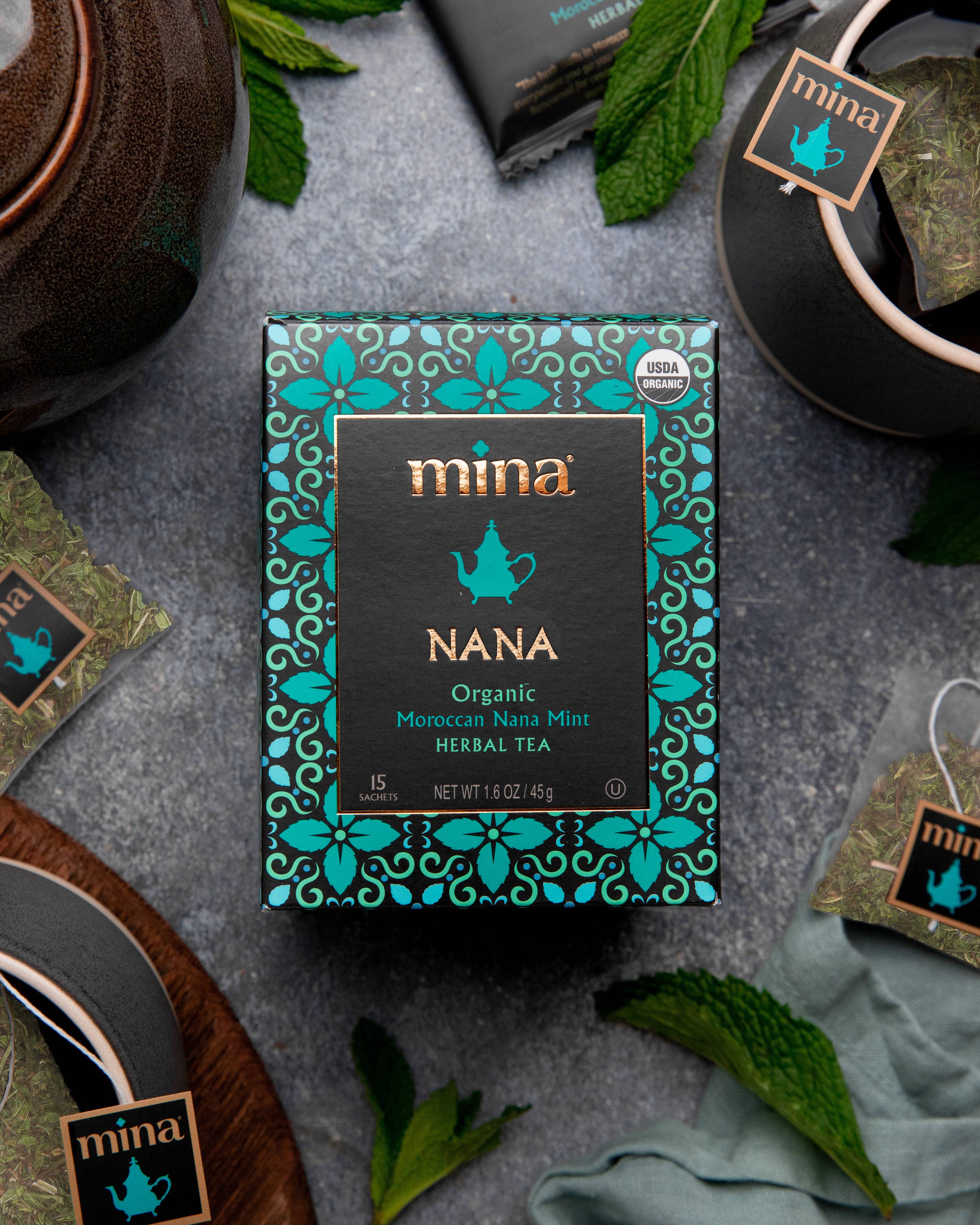 Mina - Wholesale Health/Detox Tea - 15 ct Nana Organic Moroccan Nana Mint Herbal Tea6