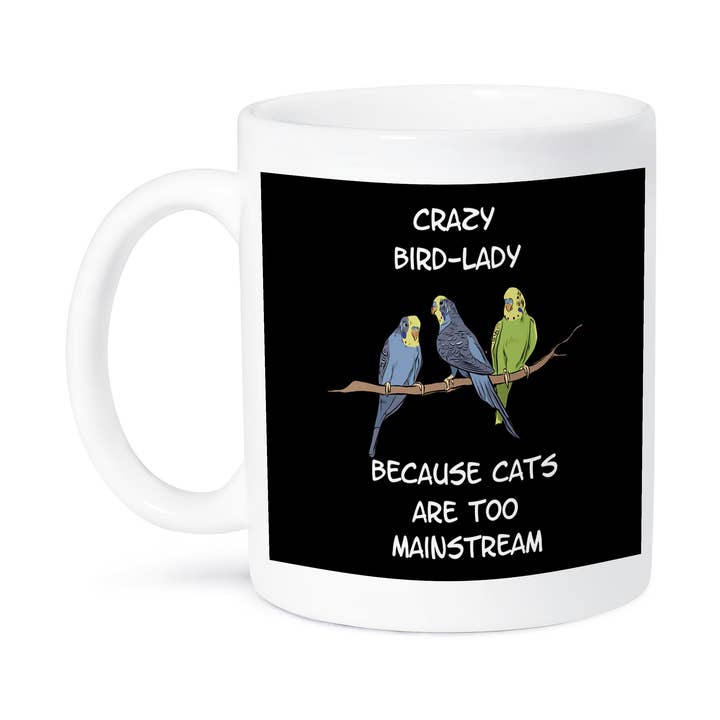 3dRose - Wholesale Coffee Mug - 3dRose, Crazy Bird Lady Because Cats are too Mainstream Budgie, Mug8
