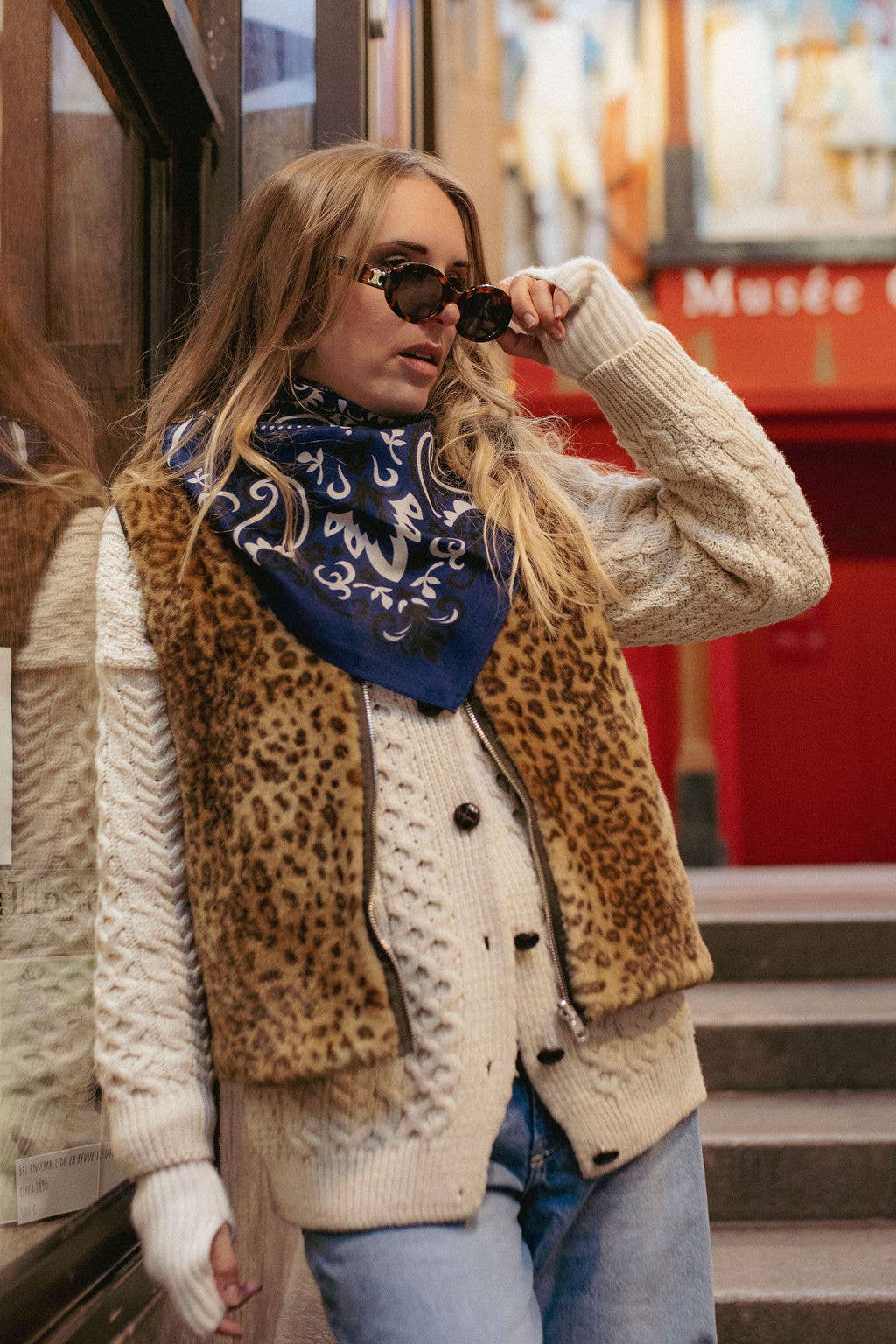 Maison Lecomte Flament - Venta al por mayor Bufanda - Mujer - Bandana LS azul marino1