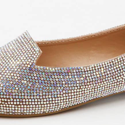 Bamboo JUSTIFY-71 Women Pointed Toe All Rhinestone Penny Loafers-18 Pairs Pack-17.35/Pair for wholesale by Mars Sky Shoes Wholesale