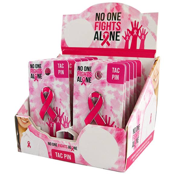 Novelty Brands - Wholesale Retailer Display - Accessories - Breast Cancer Awareness PINK Tac Pins Assortment- 12/Display0