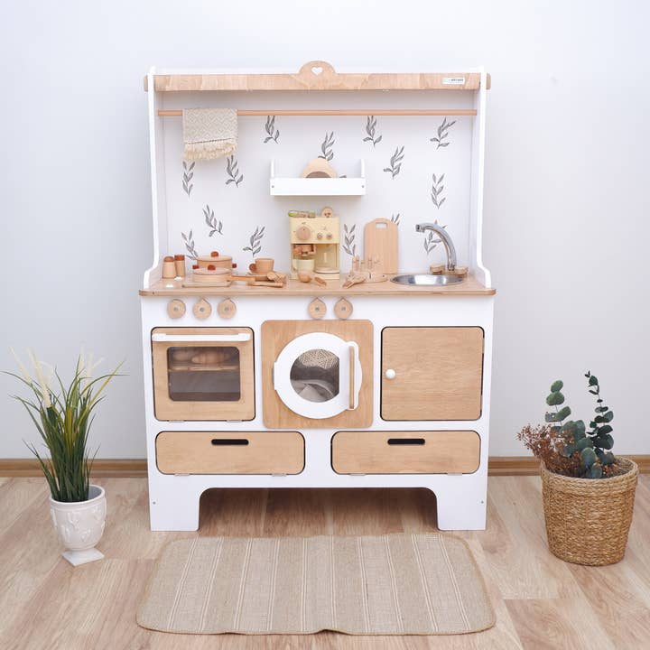 For 10 Years Biggest Wooden Play Kitchen | Customizable Designs. Pretend Play for wholesale by Kids Wood Store
