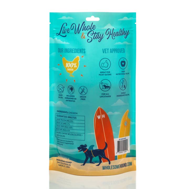 Wholesome Hound - Wholesale Pet Treats - Dog - Single-ingredient Just Chicken Chips - 3oz