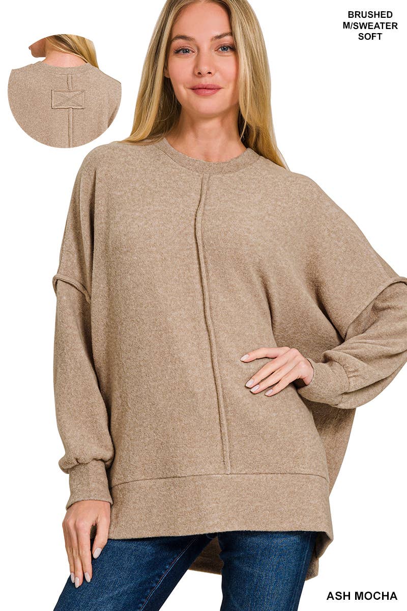 42POPS – Engroshandel Pullover - Dame – , Børstet Hacci Oversized Sweater med rygmærke3