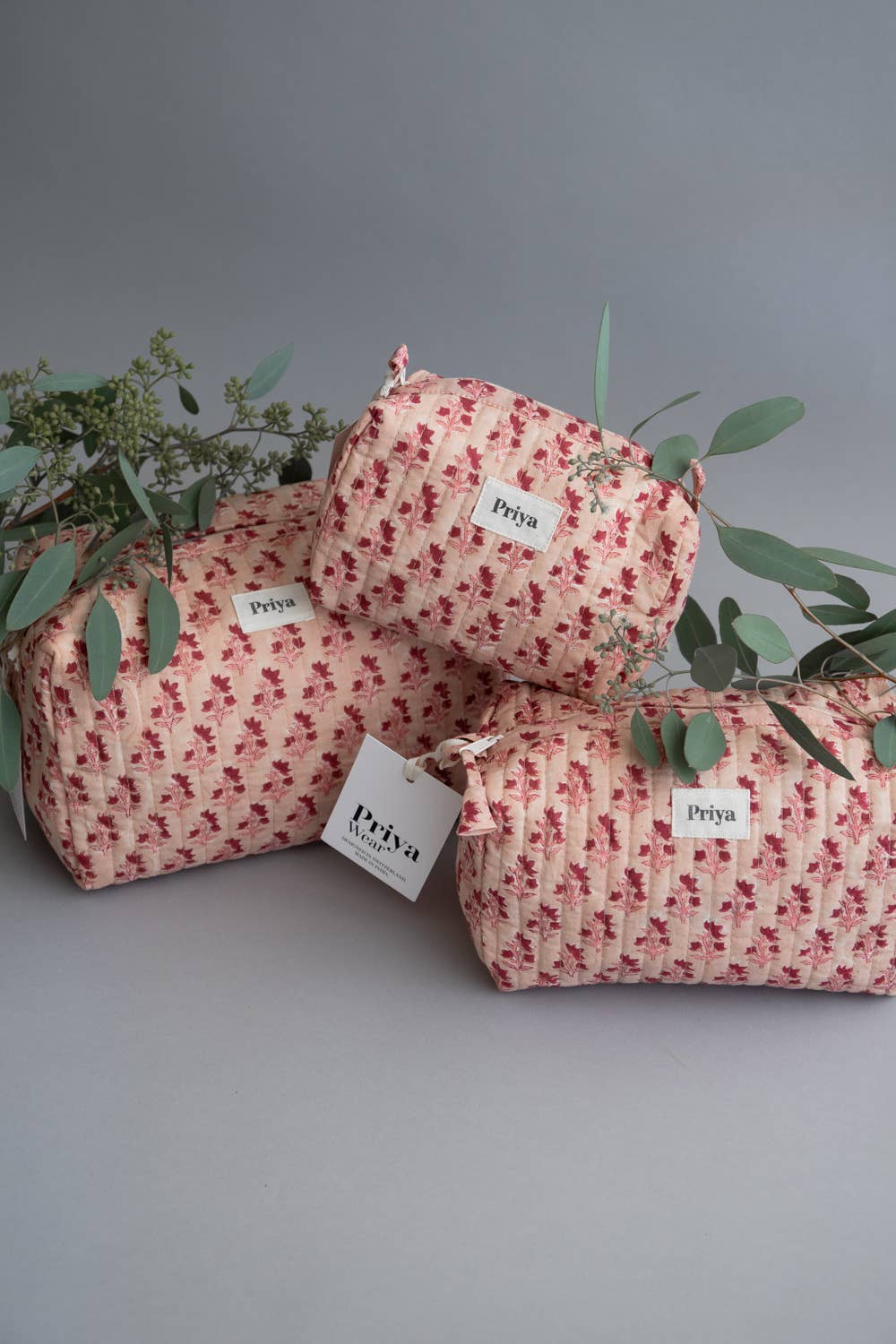 Priya Wear - Wholesale Makeup/Cosmetic Bag - Organic cotton cosmetic bag pink(washbag/pouch/makeup/purse)1