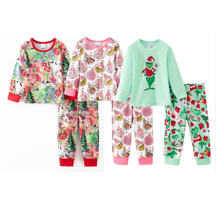 Pyjama de Noël d'hiver pour enfants avec Grinch pour la vente par Auraquise