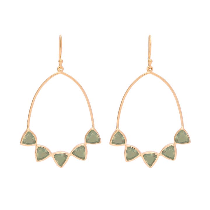 Pendientes Jhoom, calcedonia aguamarina para venta al por mayor de Daughters of the Ganges