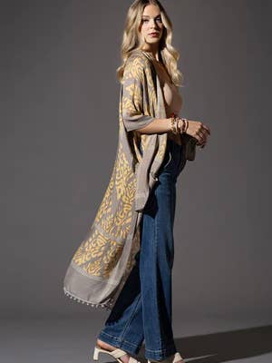 Shop Neighbors - Wholesale Kimono - Dames - Kimono met damastprint en mouwen2